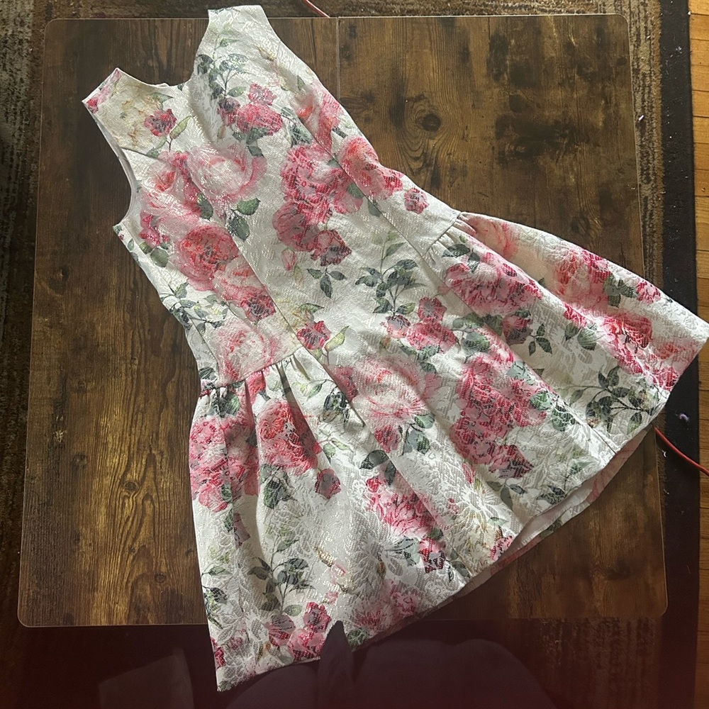 White and Pink A-Line Sleeveless Dress for Weddings